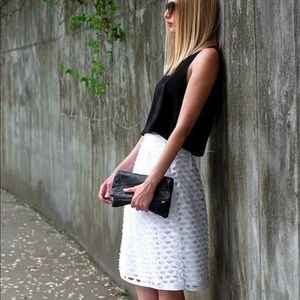 J. Crew Laser Cut Midi Skirt- White, Size 8